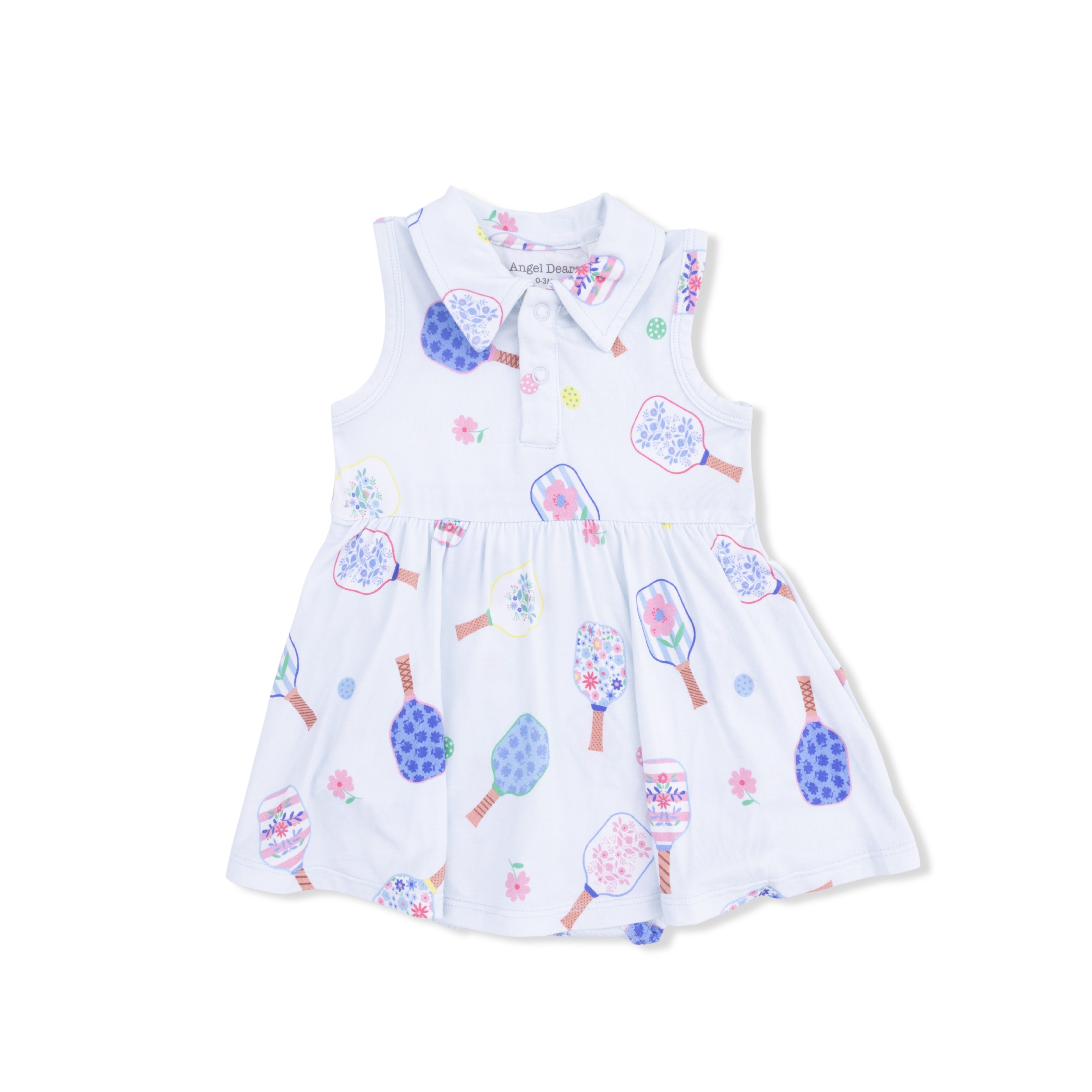 Floral Pickleball - Polo Tennis Dress-Angel Dear
