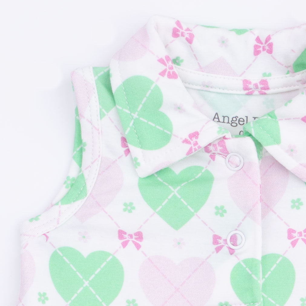 Heart Argyle - Polo Tennis Dress-Angel Dear