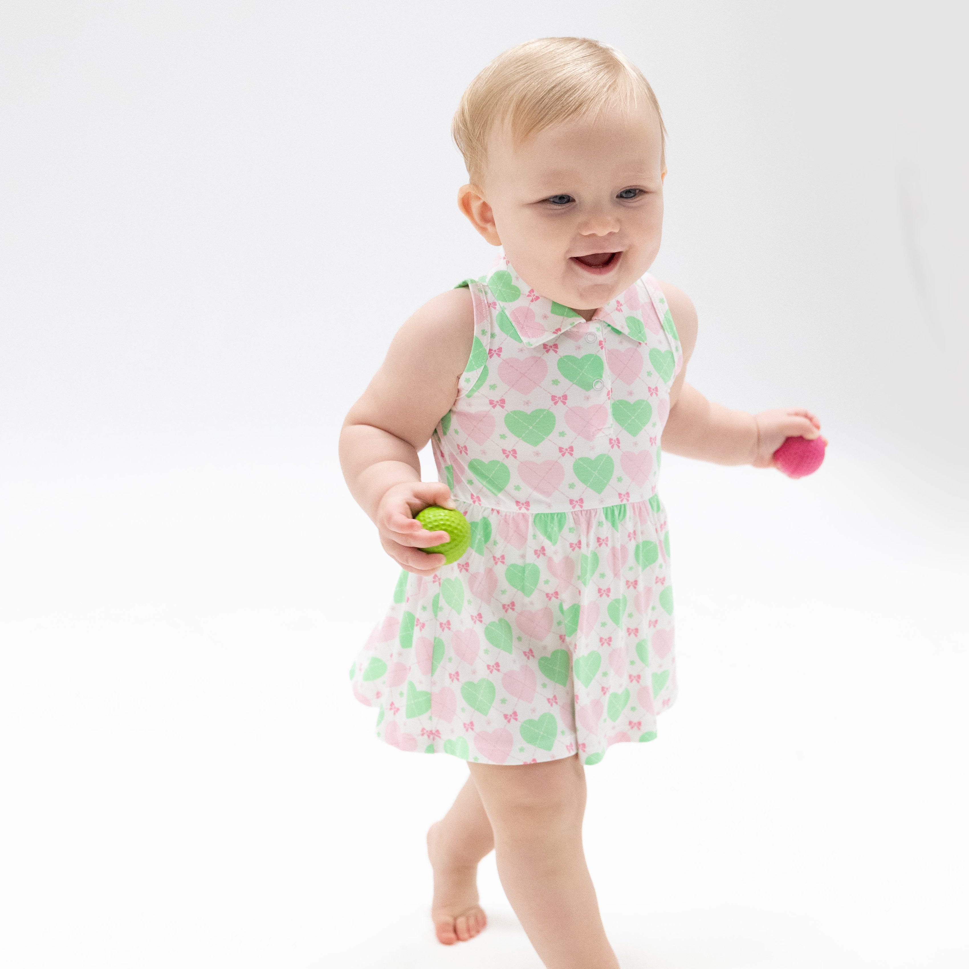 Heart Argyle - Polo Tennis Dress-Angel Dear