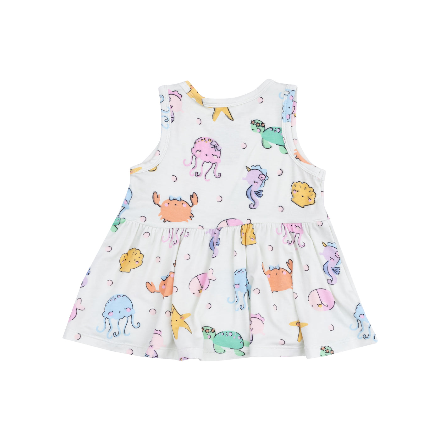 Peplum Tank Top And Bike Short - Cute Sea Creatures