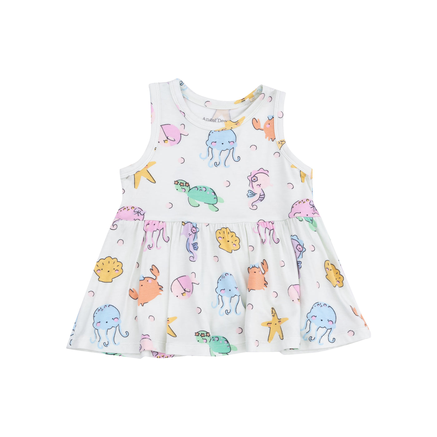 Peplum Tank Top And Bike Short - Cute Sea Creatures