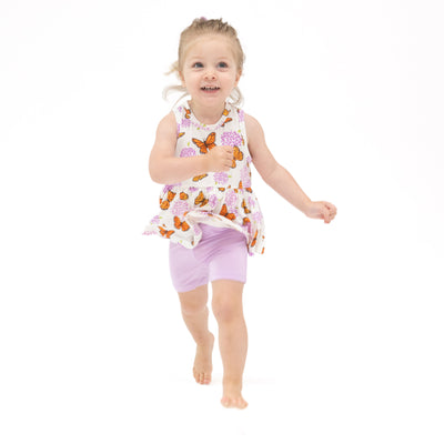 Peplum Tank Top and Bike Short - Monarch Butterflies and Milkweed