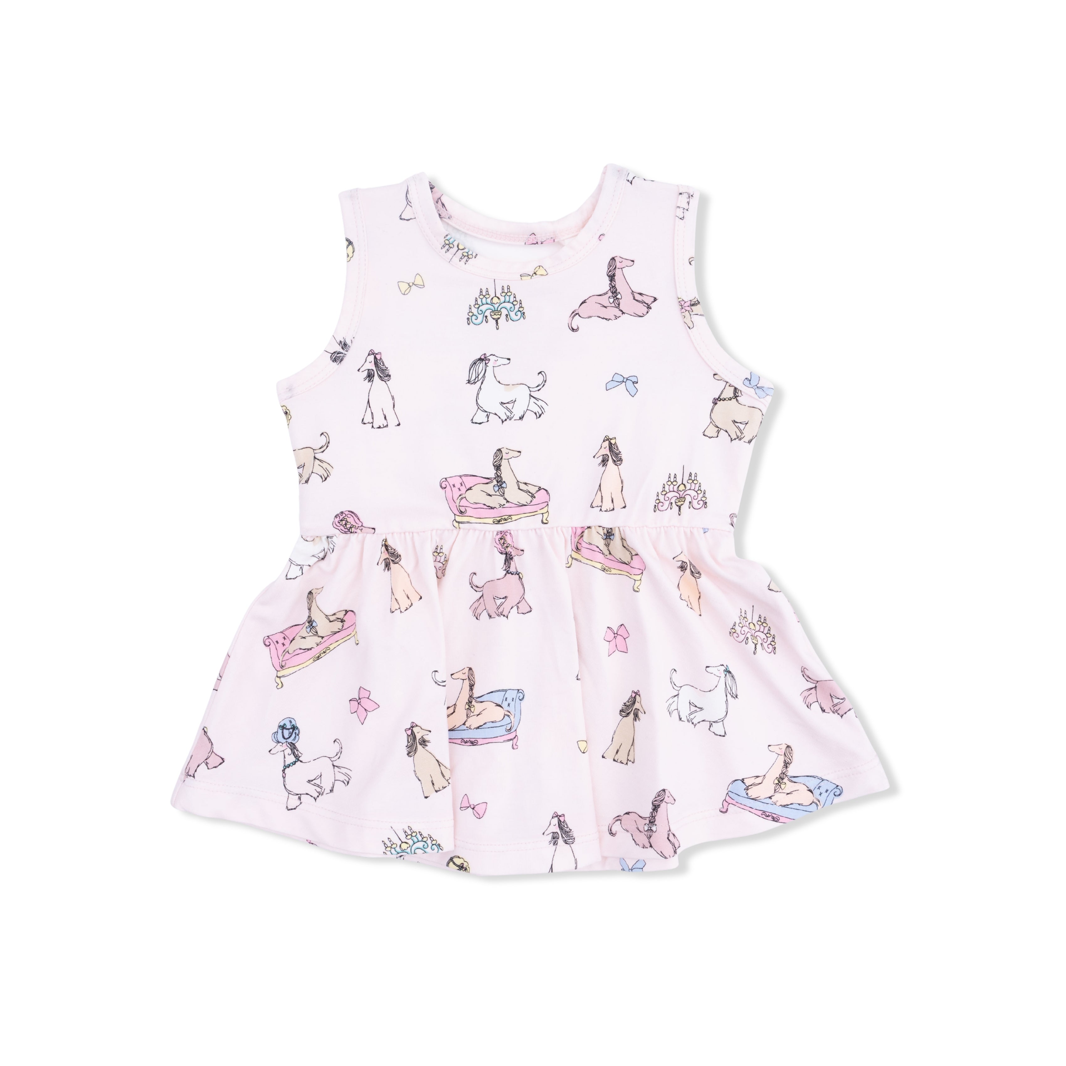 Fancy Hounds with Bows - Peplum Tank Top and Bike Short-Angel Dear
