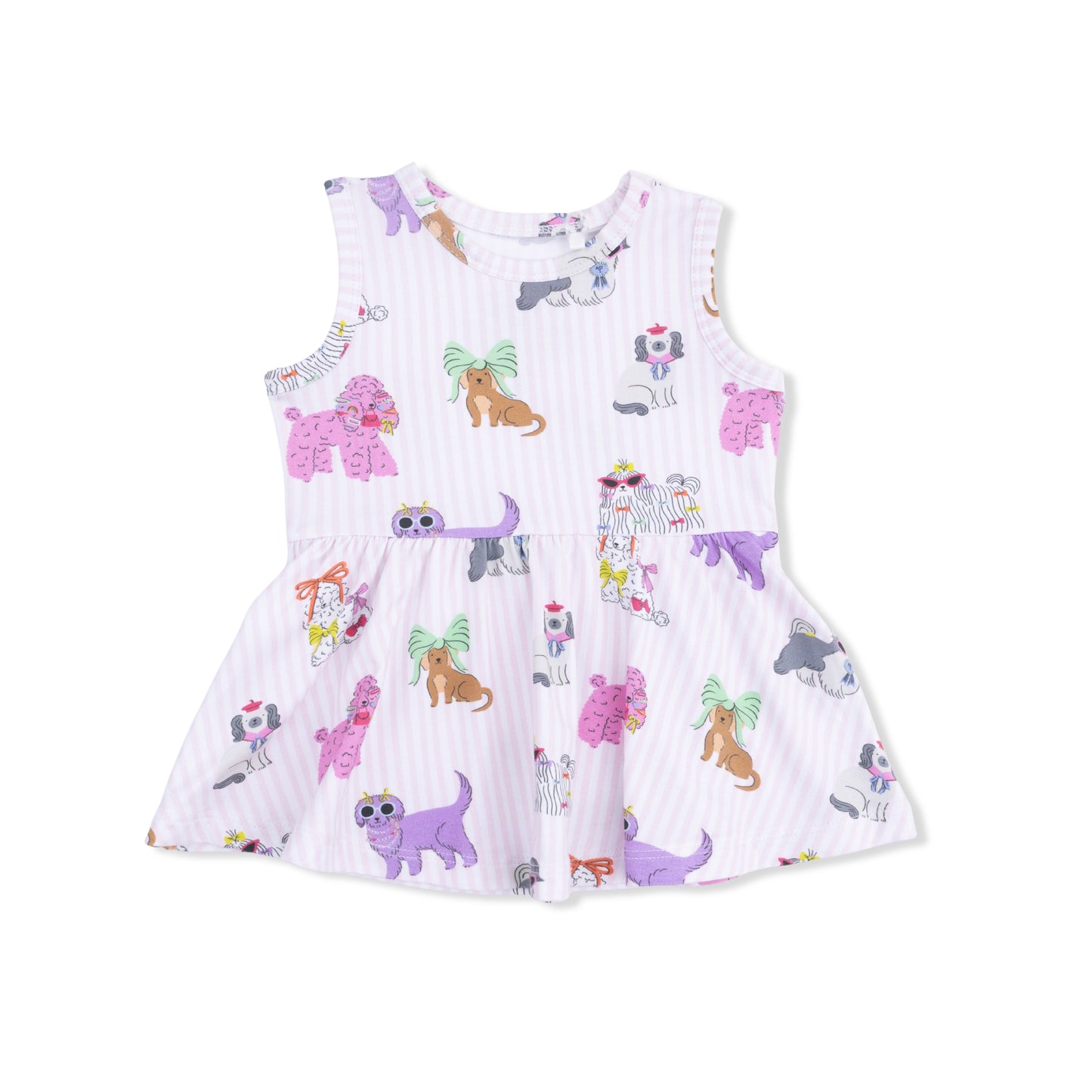 Fancy Dogs - Peplum Tank Top and Bike Short-Angel Dear