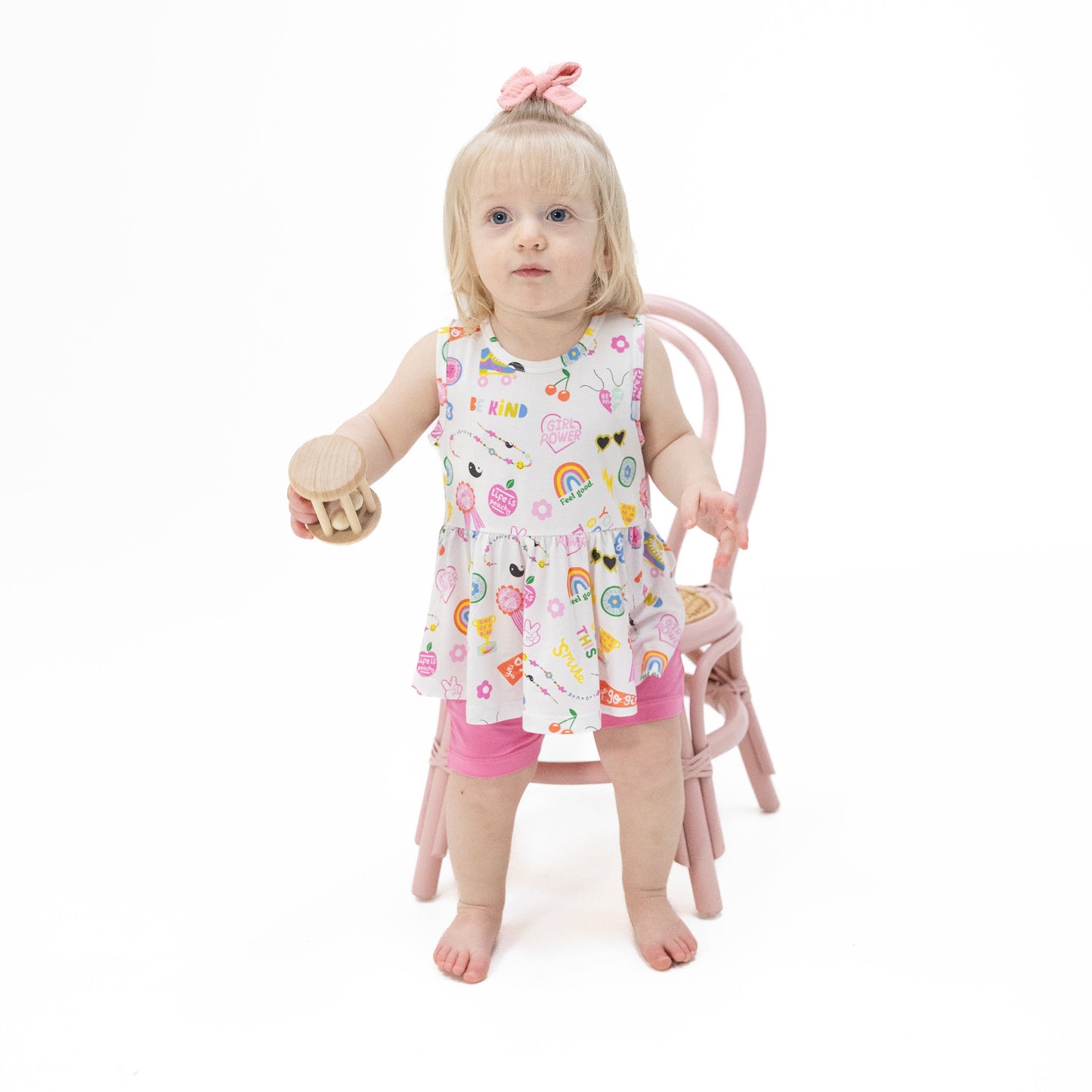 Girl Power - Peplum Tank Top and Bike Short-Angel Dear