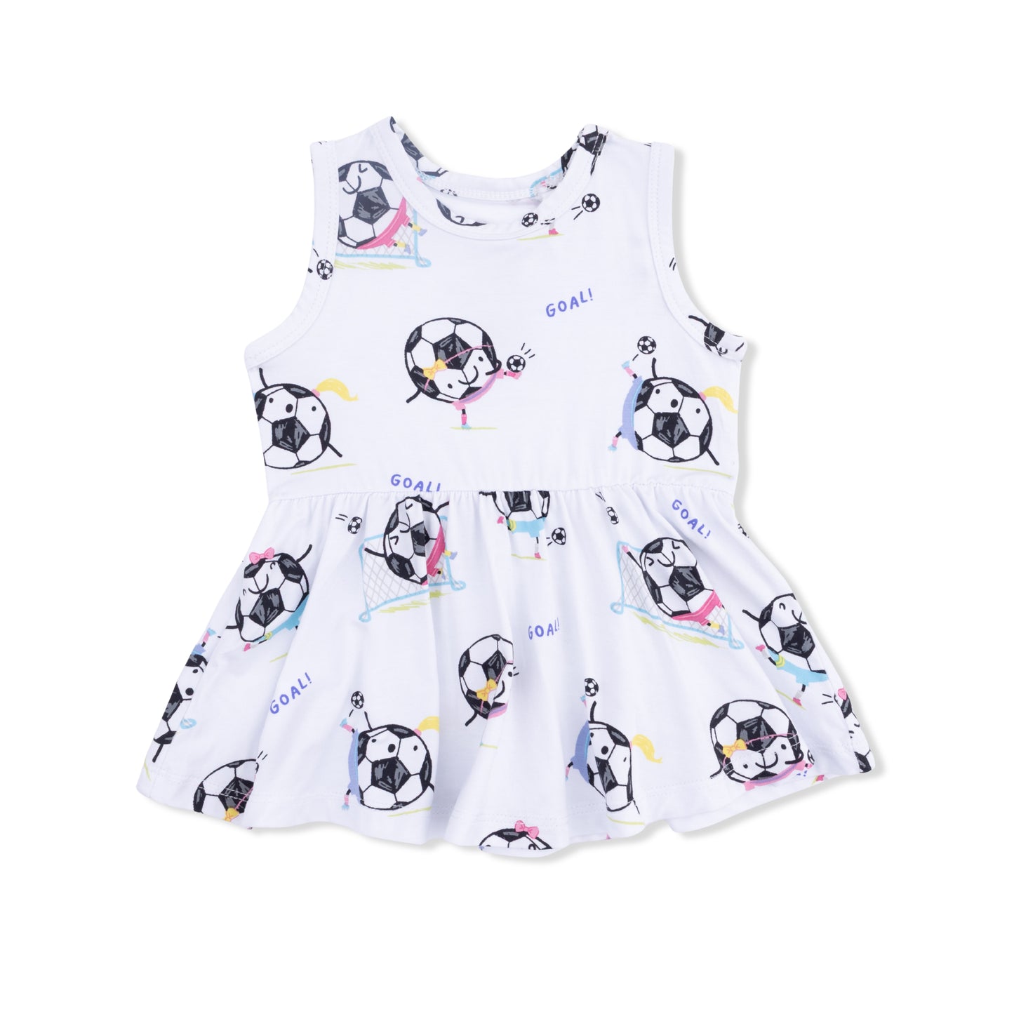 Soccer Balls Playing Soccer Pink - Peplum Tank Top and Bike Short-Angel Dear