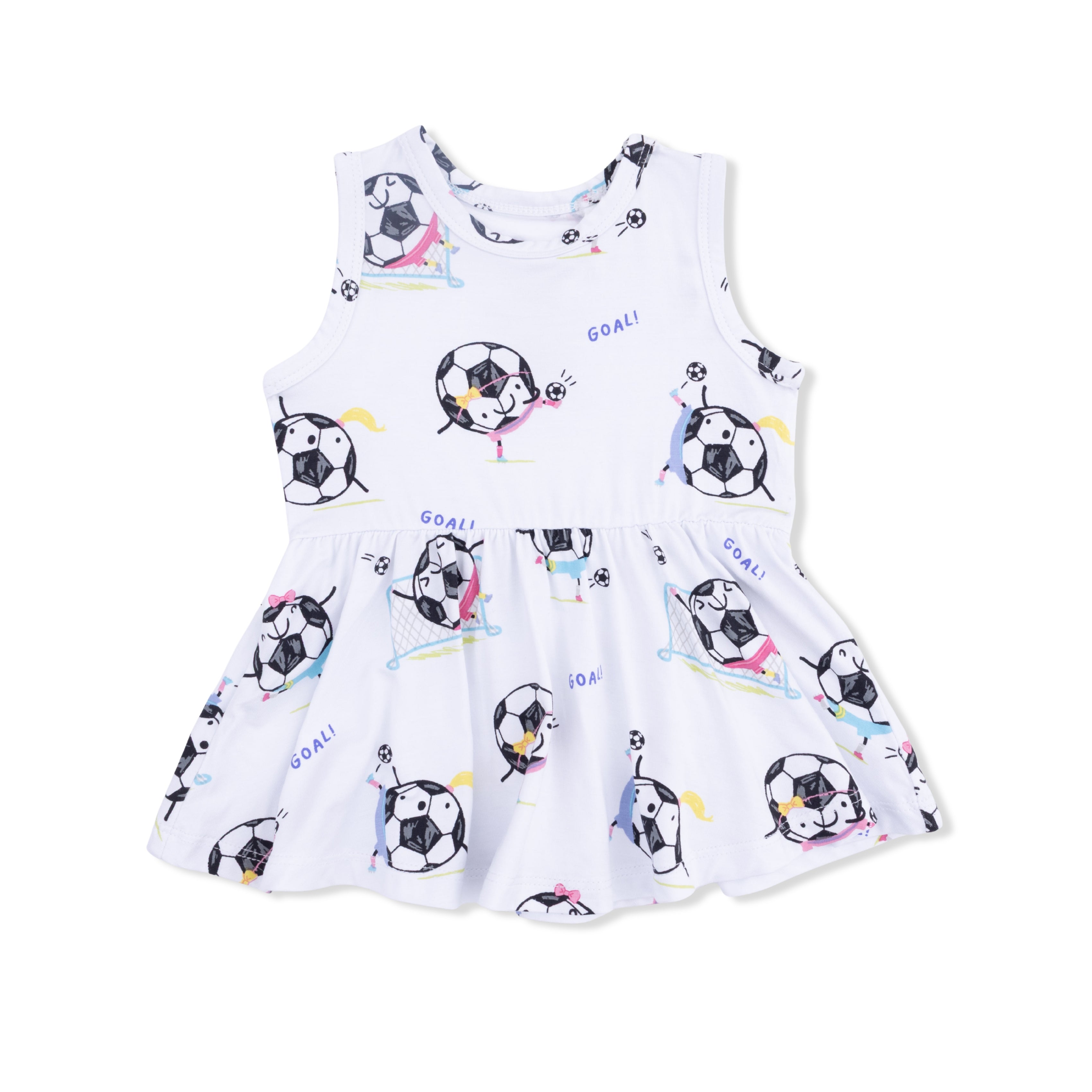 Soccer Balls Playing Soccer Pink - Peplum Tank Top and Bike Short-Angel Dear