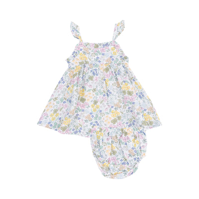 Paperbag Ruffle Sundress with Diaper Cover - Samantha Floral