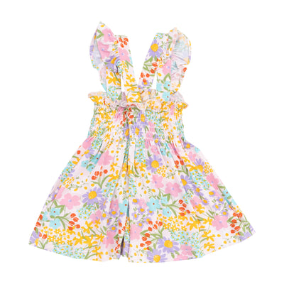 Ruffle Strap Smocked Top and Diaper Cover-  Amelia Floral