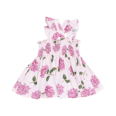 Ruffle Strap Smocked Top and Diaper Cover - Hydrangeas