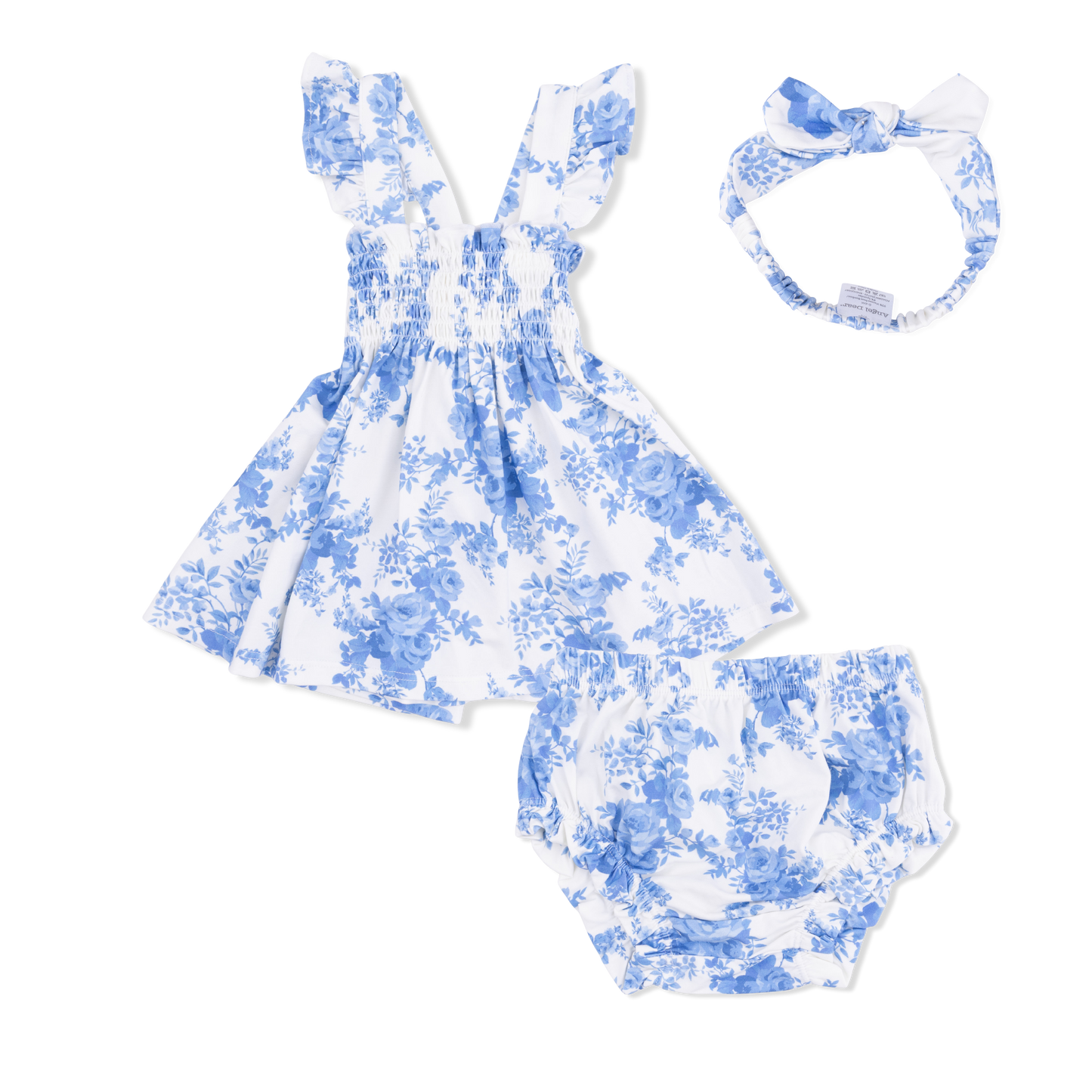 Dream Cottage Floral - Smocked Top with Bloomer & Headband-Angel Dear