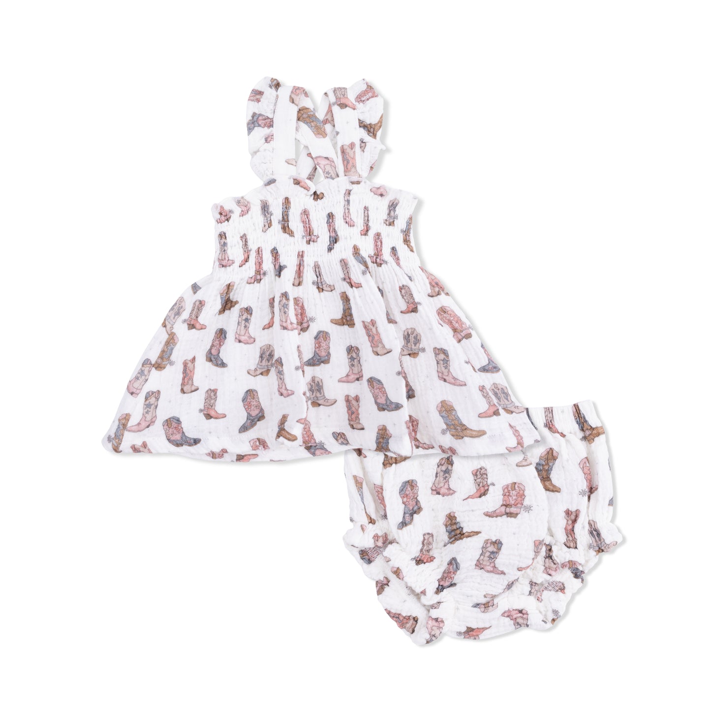 Cowgirl Boots - Smocked Top with Bloomer-Angel Dear