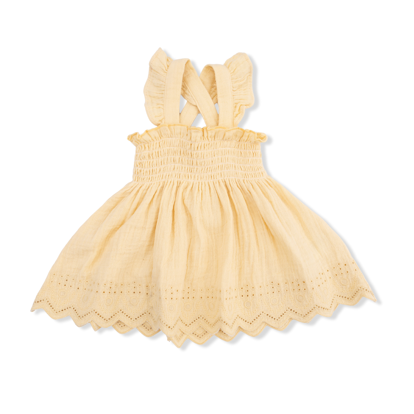 Solid Muslin Italian Straw - Smocked Top with Bloomer-Angel Dear