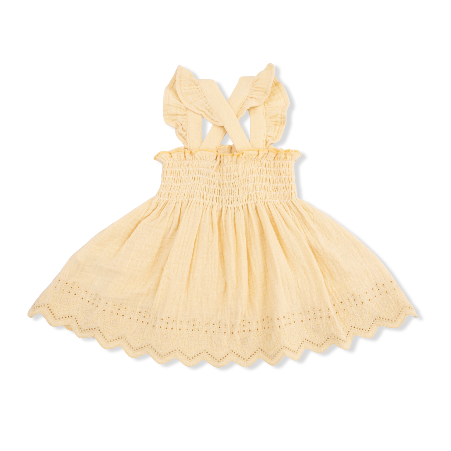 Solid Muslin Italian Straw - Smocked Top with Bloomer-Angel Dear