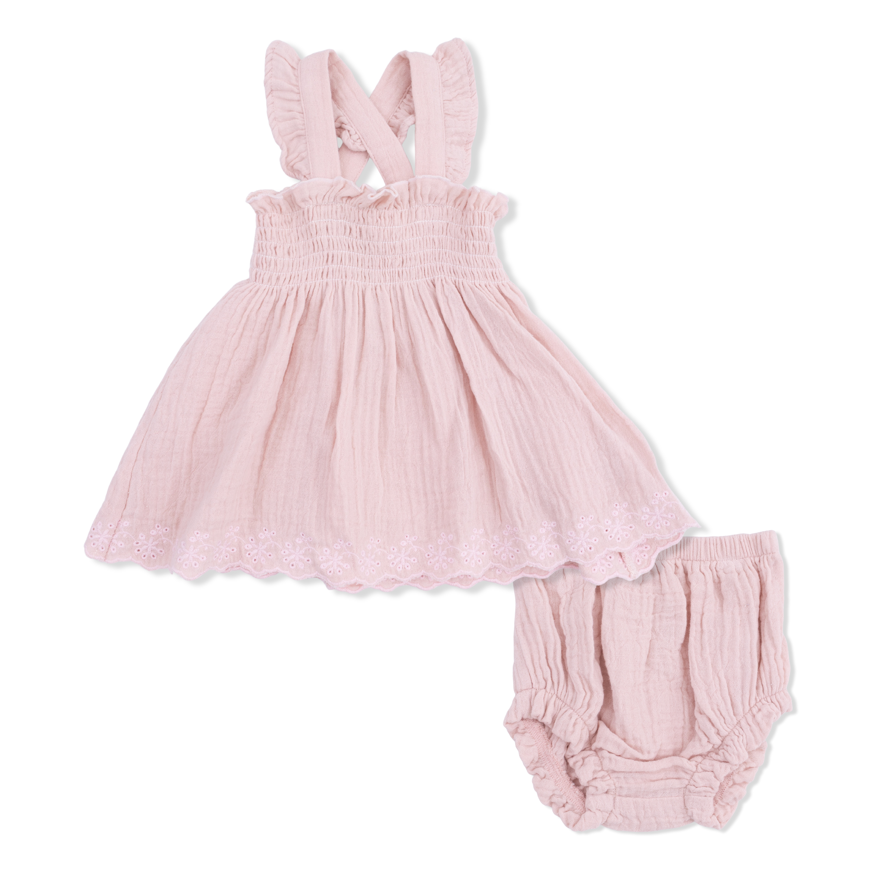 Solid Muslin Lotus - Smocked Top with Bloomer-Angel Dear