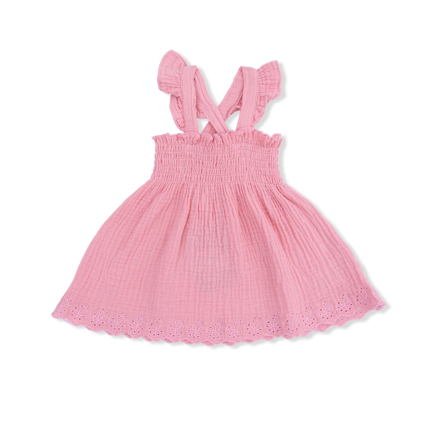 Solid Muslin Poignant Pink - Smocked Top with Bloomer