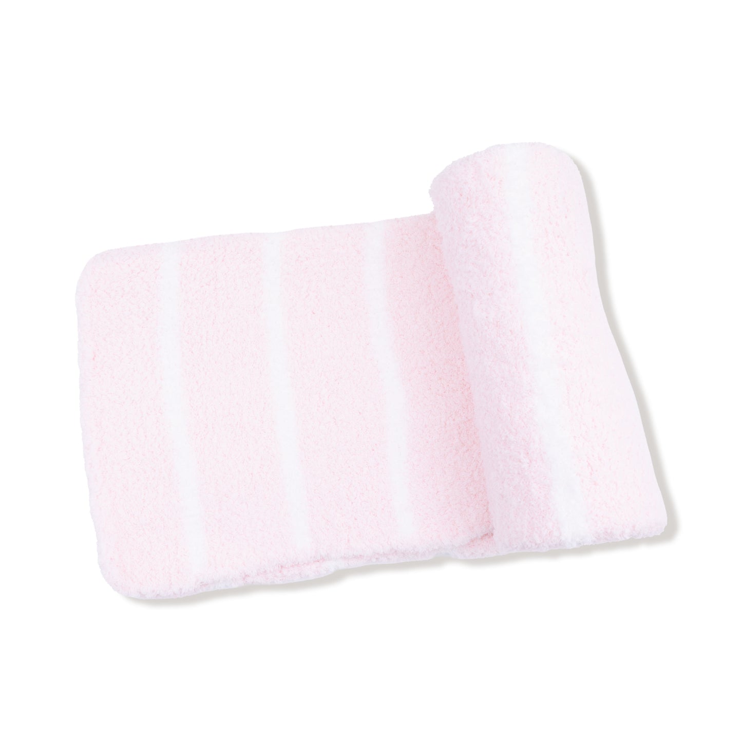 Chenille Blanket - Pretty Pink & Ivory Stripe-Angel Dear
