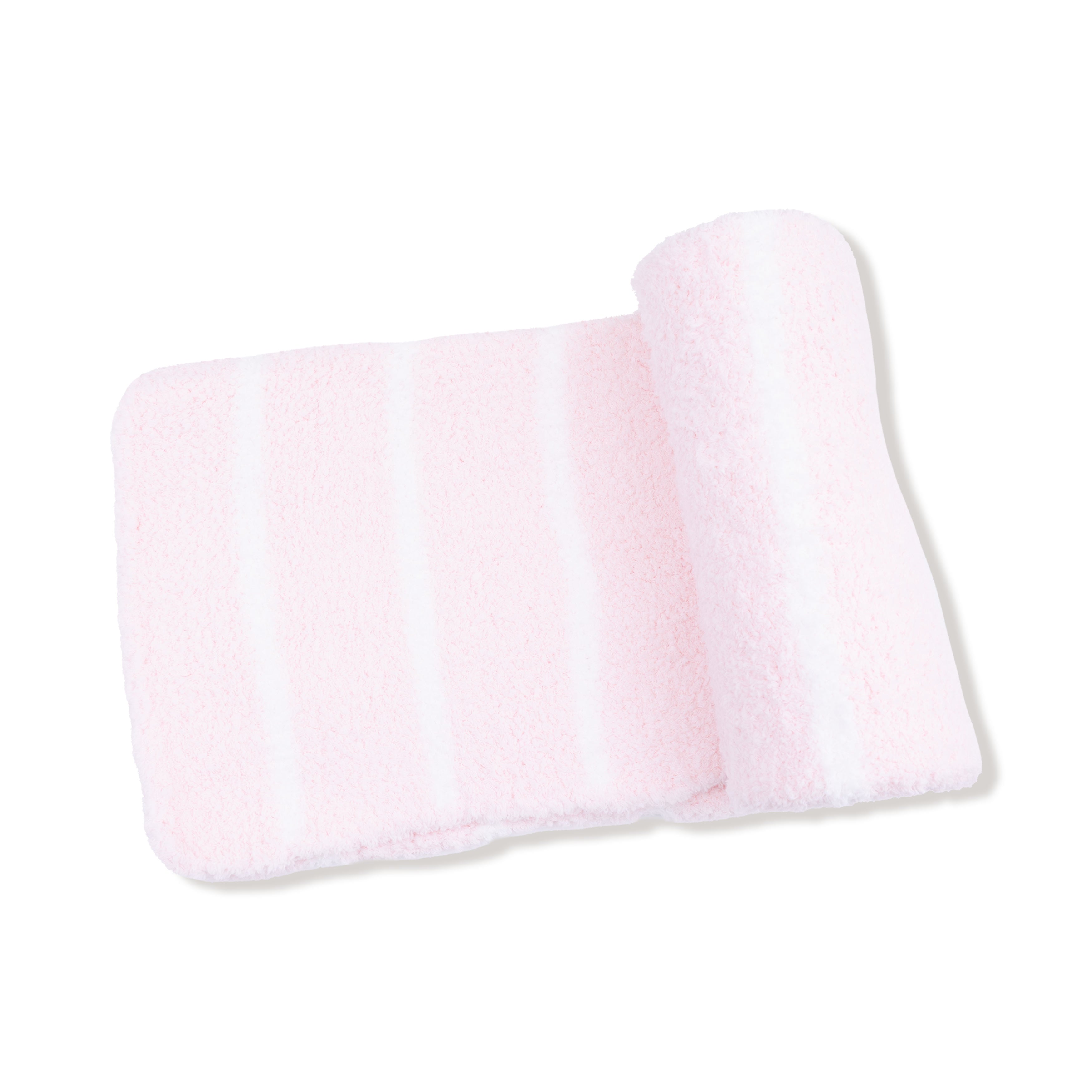 Chenille Blanket - Pretty Pink & Ivory Stripe-Angel Dear