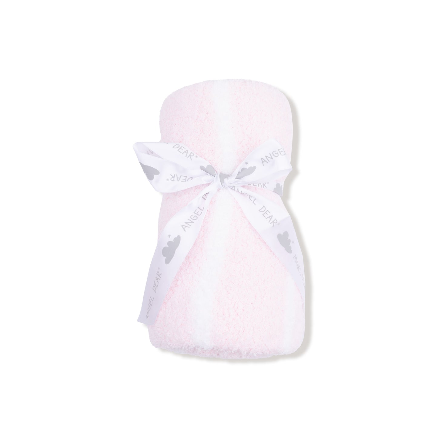 Chenille Blanket - Pretty Pink & Ivory Stripe-Angel Dear