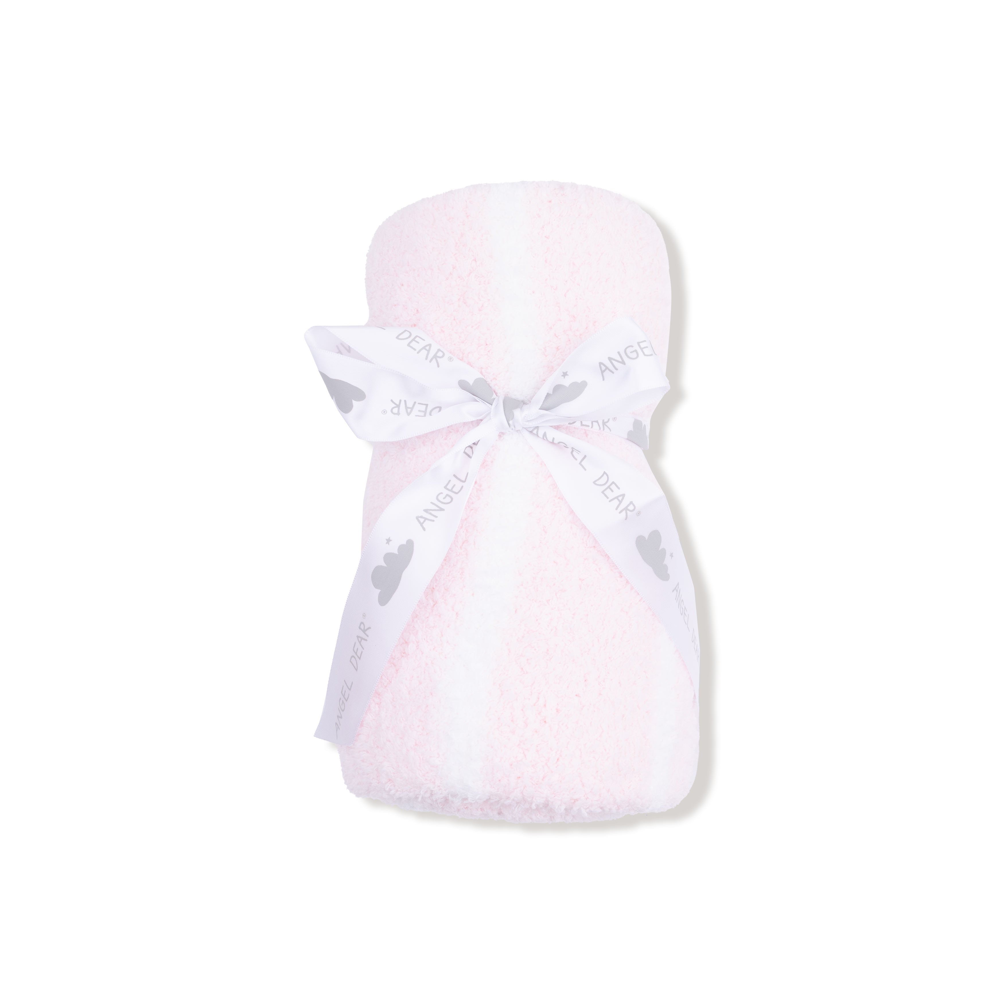 Chenille Blanket - Pretty Pink & Ivory Stripe-Angel Dear