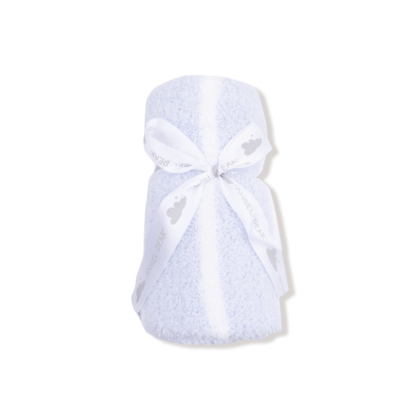 Chenille Blanket - Light Blue & Ivory Stripe-Angel Dear