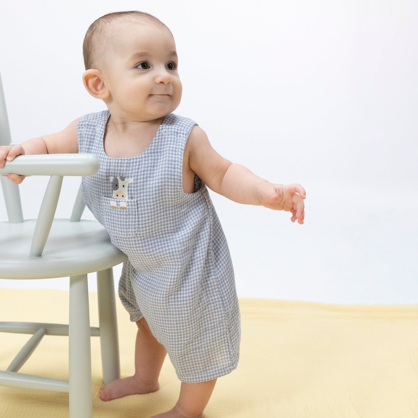 Cute Farm Animals Applique  - Jon Jon with Short Sleeve Bodysuit-Angel Dear