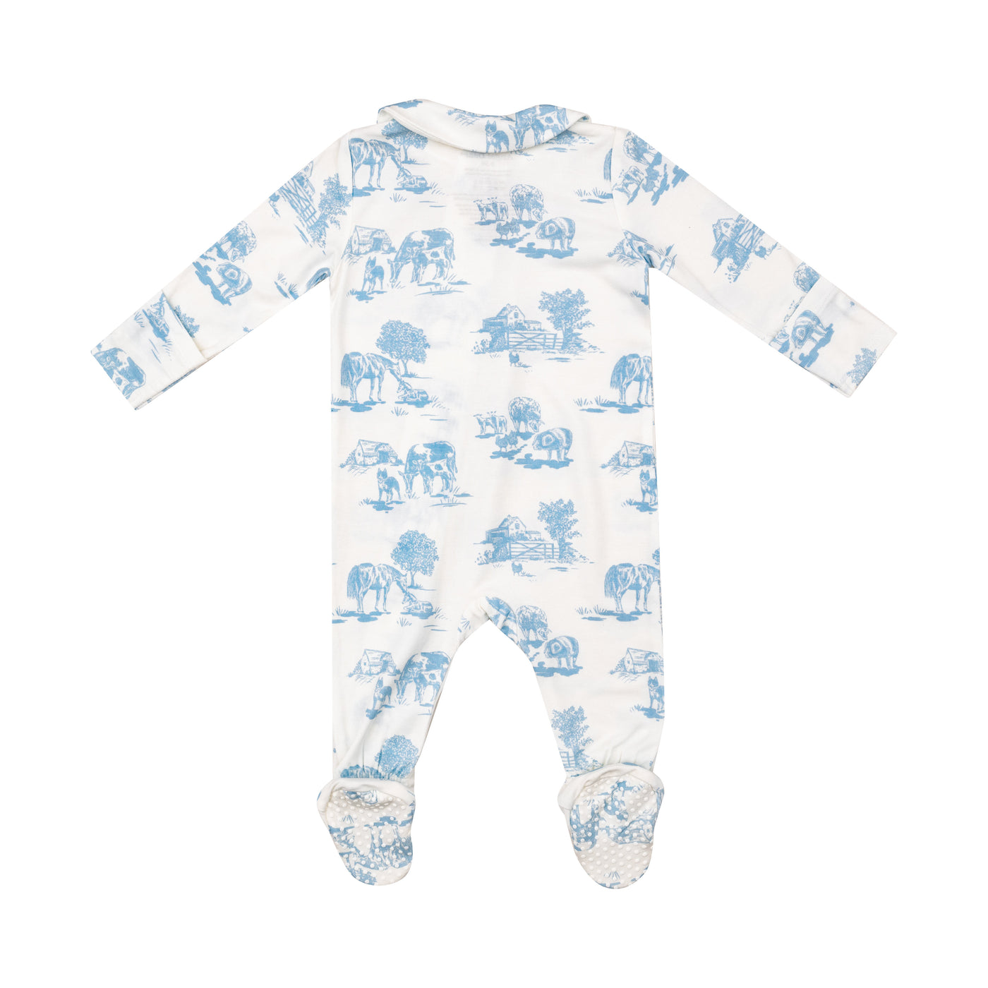 Peter Pan 2 Way Zipper Footie - Farm Toile