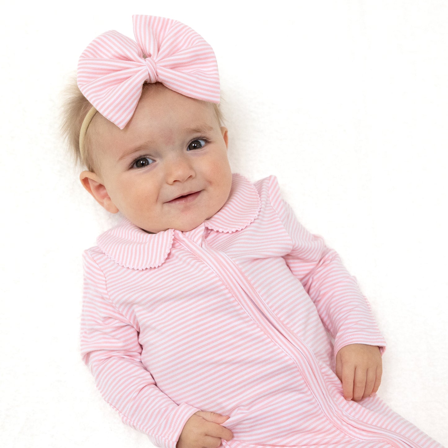 Big Bow on Soft Headband in our  Baby Golf Carts - Pink print from Angel Dear