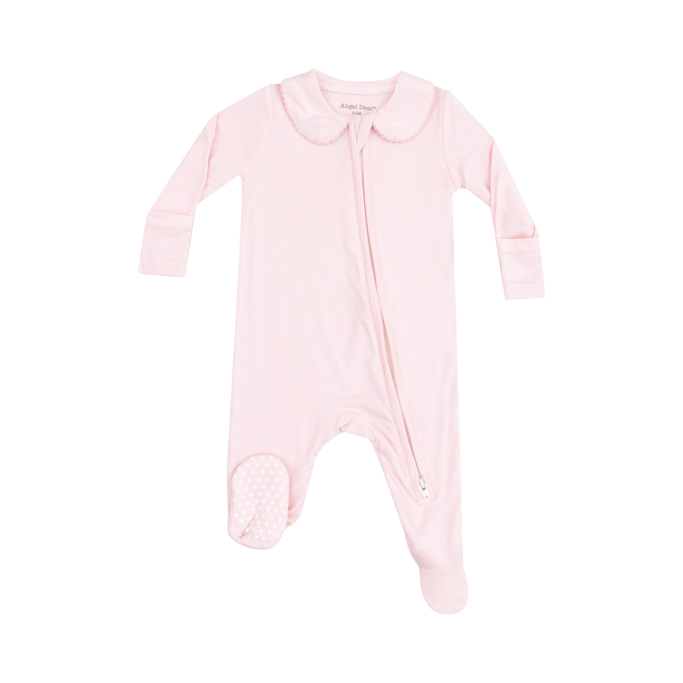 Peter Pan 2 Way Zipper Footie - Solid Classic Pink