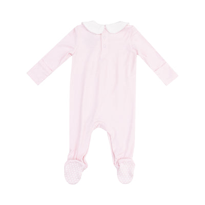 Smocked Peter Pan Footie - Stripe Classic Pink