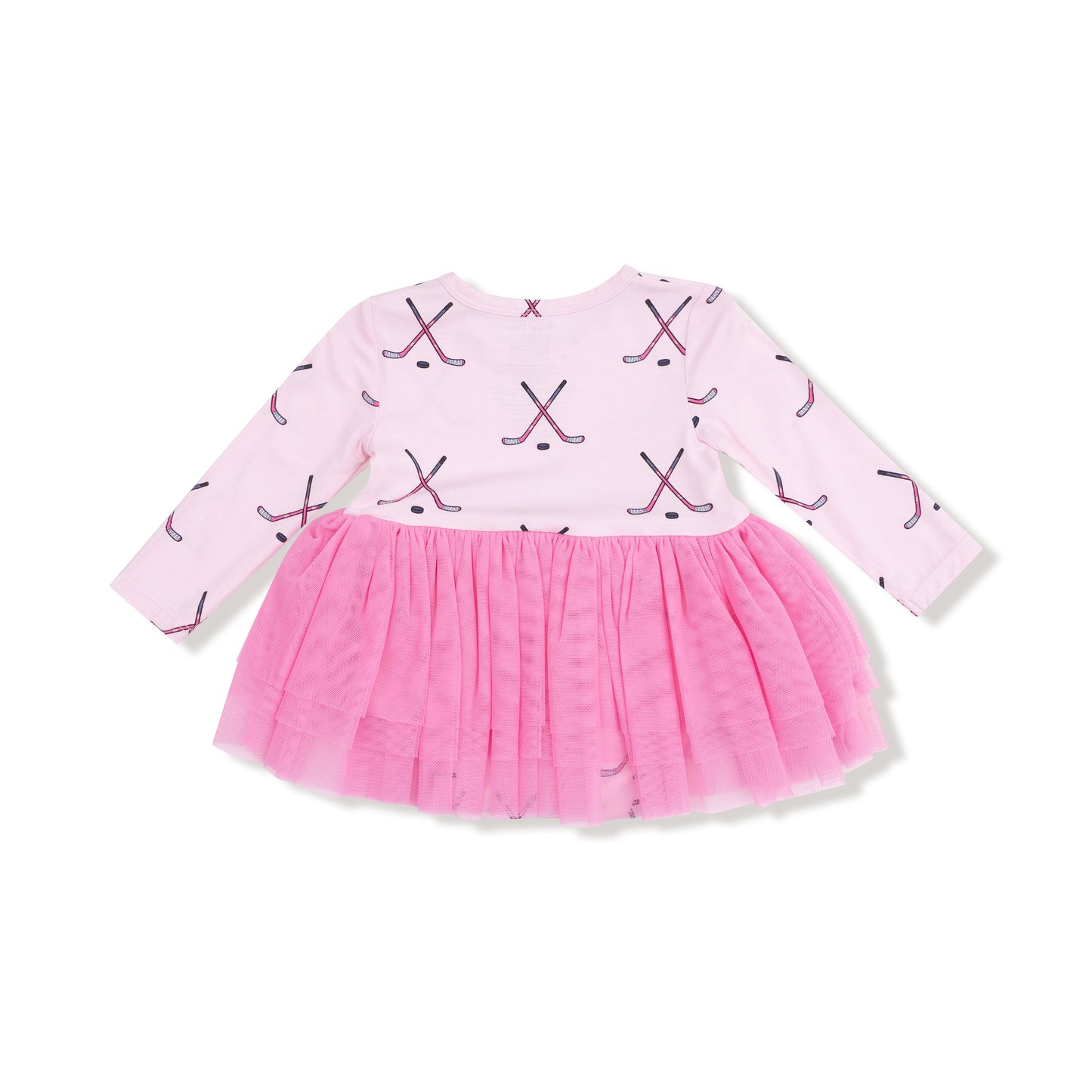 Long Sleeve Tutu Bodysuit in our  Hockey - Pink print from Angel Dear