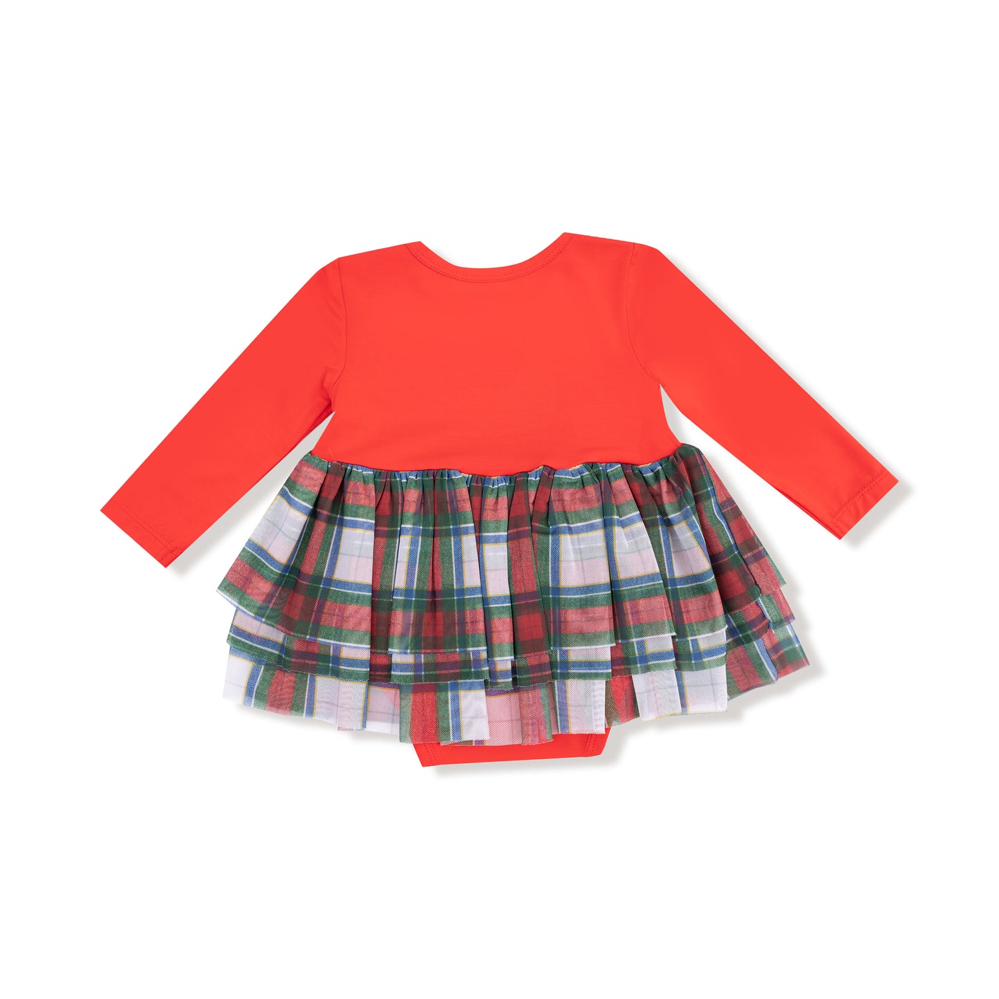 Long Sleeve Tutu Bodysuit in our  Holiday Plaid print from Angel Dear