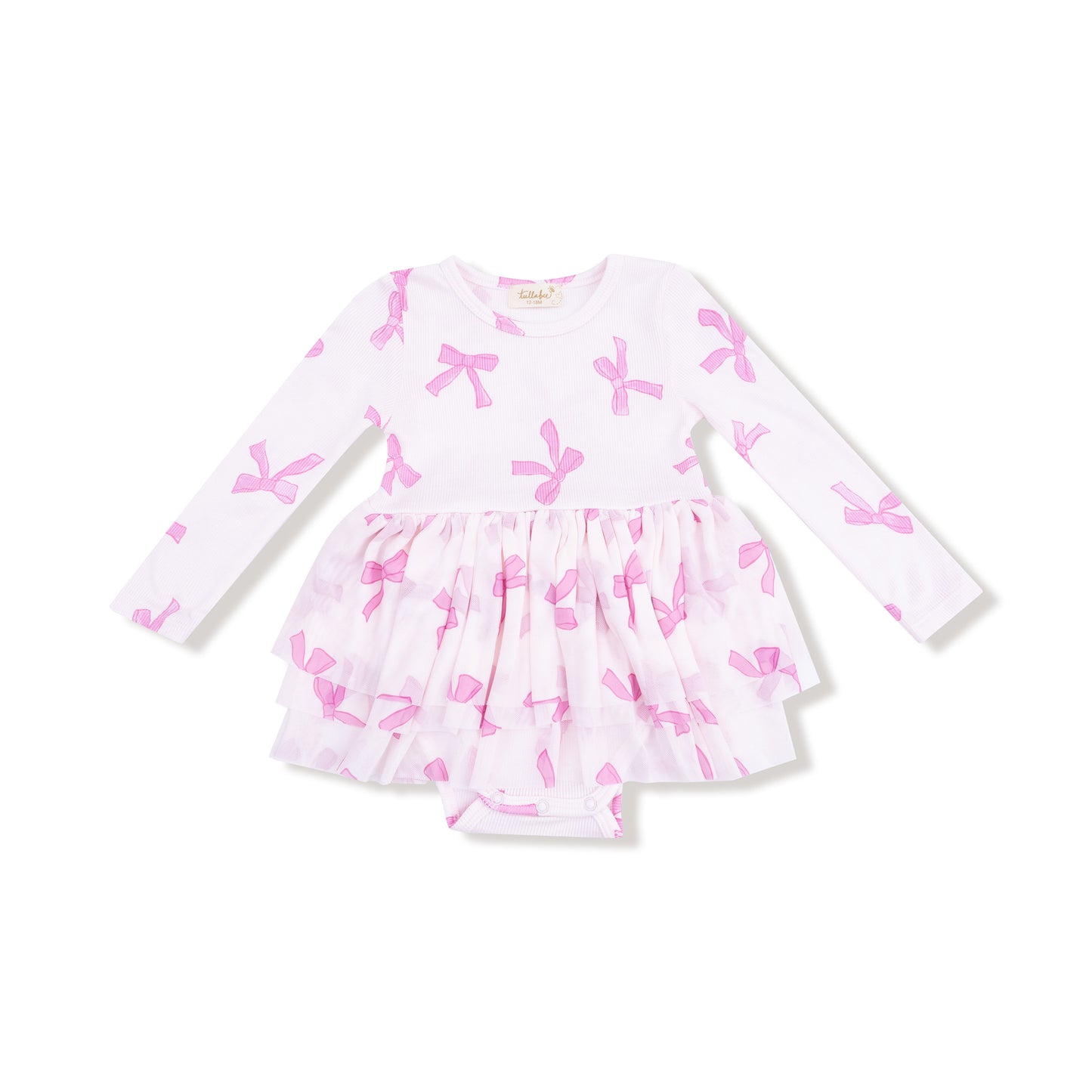 Long Sleeve Tutu Bodysuit in our  Pretty Bows print from Angel Dear
