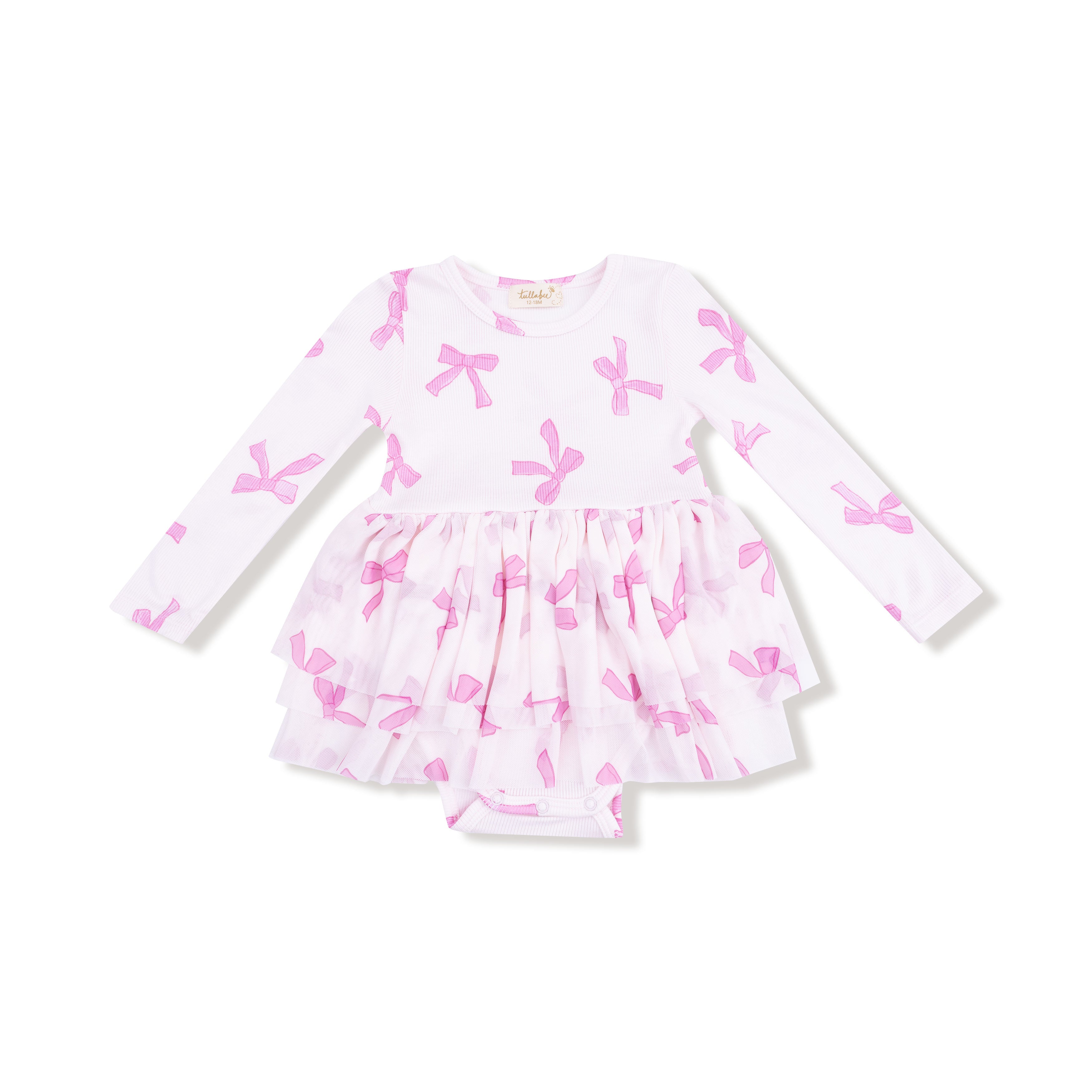 Long Sleeve Tutu Bodysuit in our  Pretty Bows print from Angel Dear