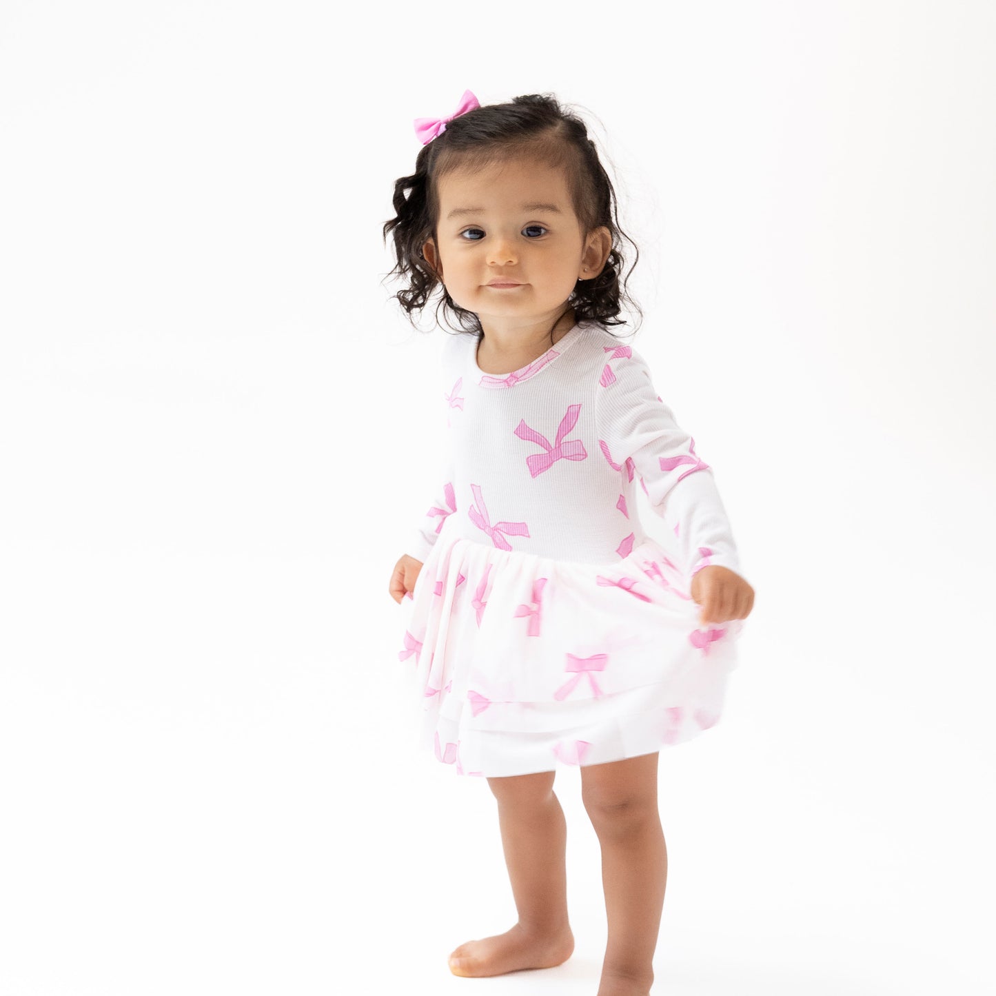Long Sleeve Tutu Bodysuit in our  Pretty Bows print from Angel Dear