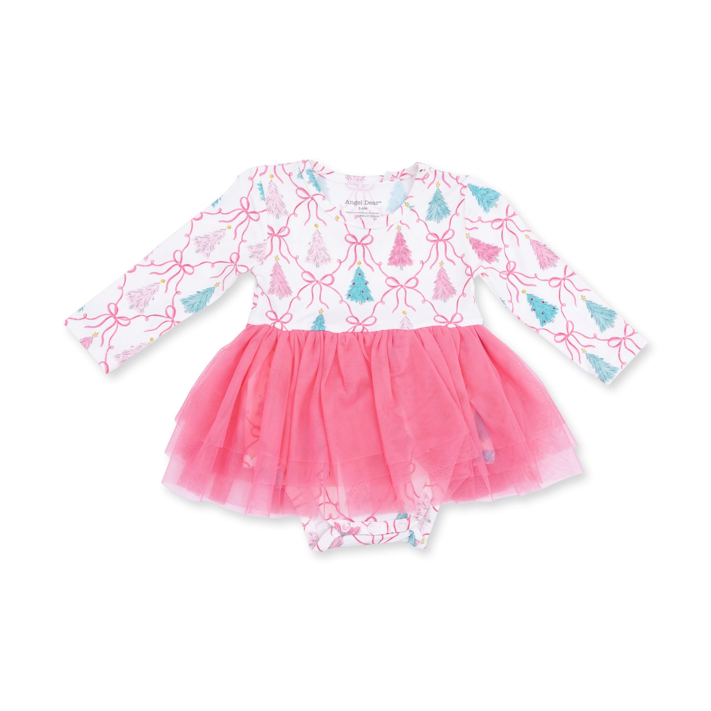 Bow Trellis Tree - Long Sleeve Tutu Bodysuit Dress