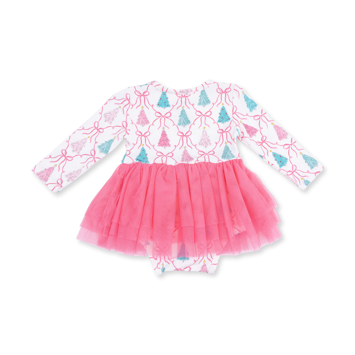 Bow Trellis Tree - Long Sleeve Tutu Bodysuit Dress