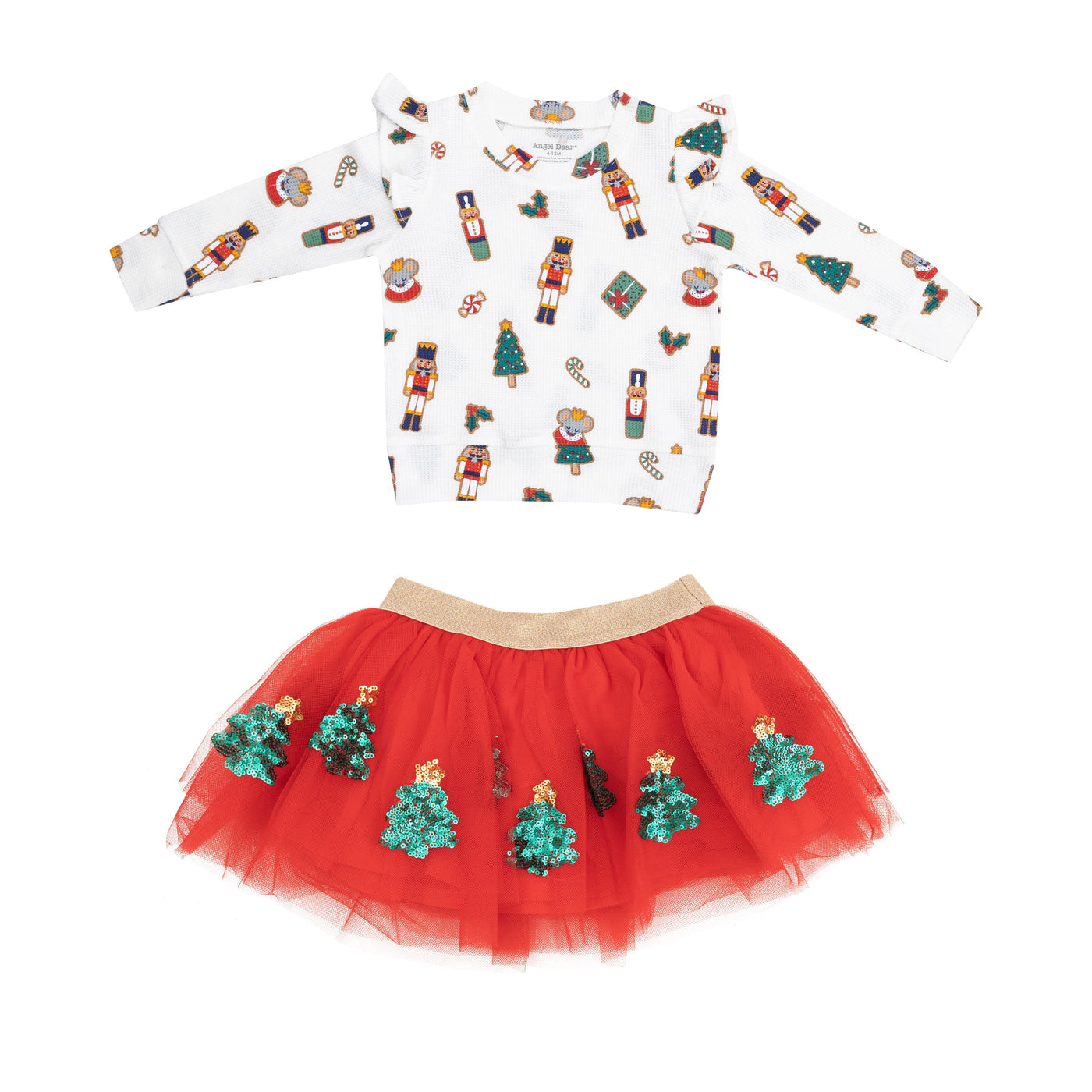 Ruffle Sweatshirt - Nutcracker Christmas Cookies-Christmas-Trees-Tutu-Skirt-Angel Dear