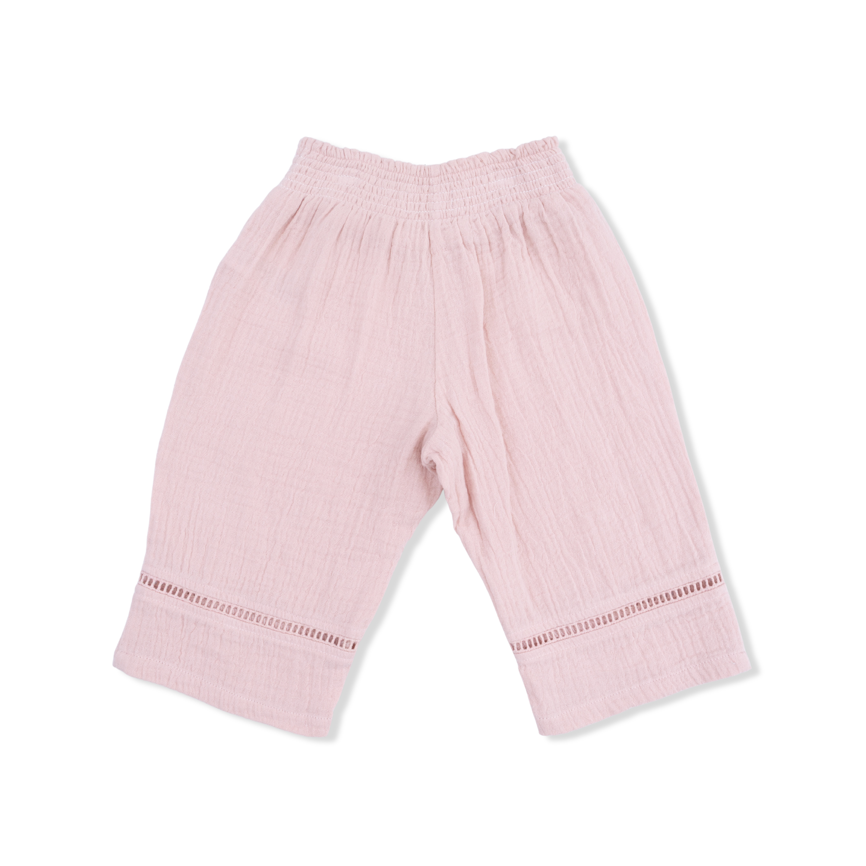 Solid Muslin Lotus - Smocked Waist Pants-Angel Dear