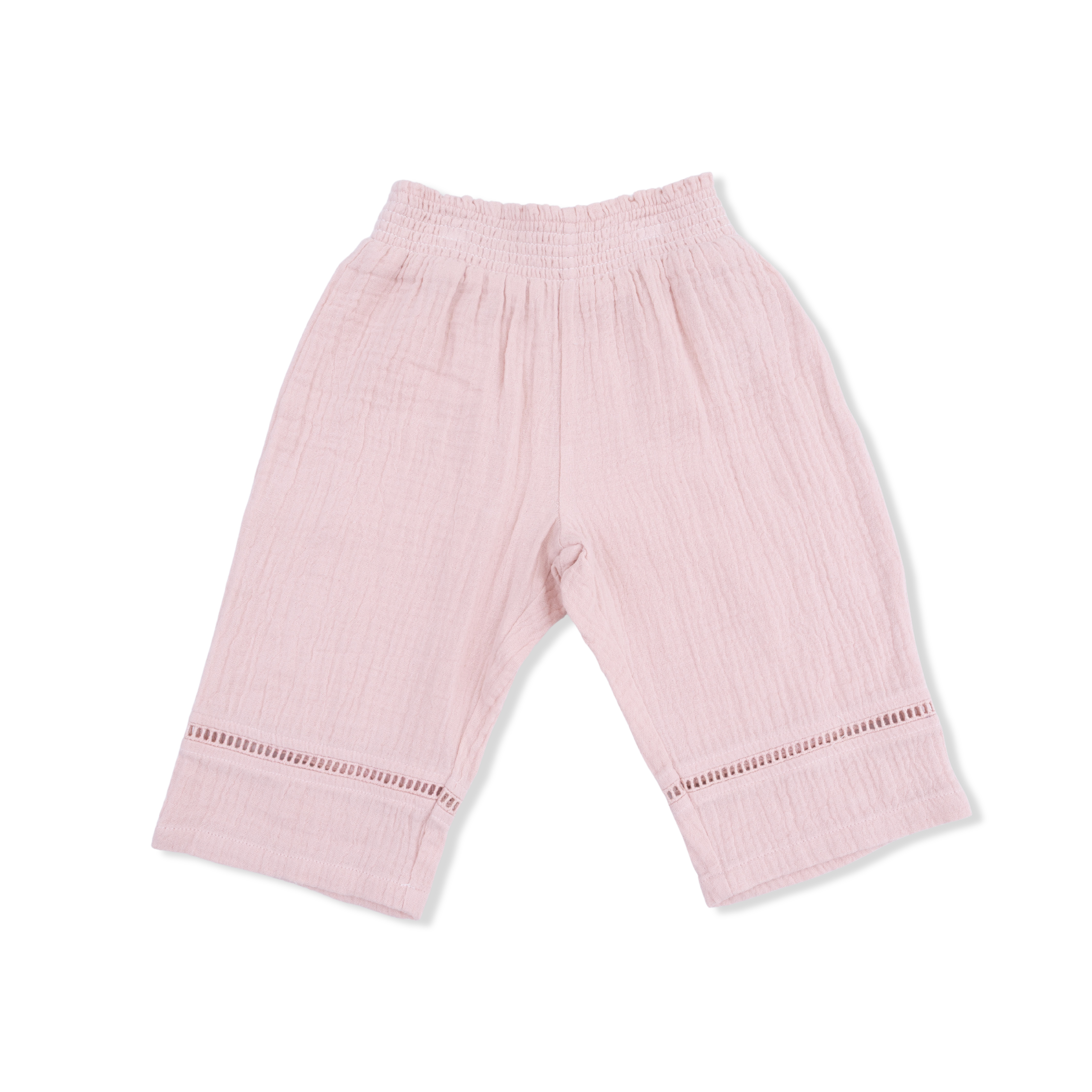 Solid Muslin Lotus - Smocked Waist Pants-Angel Dear