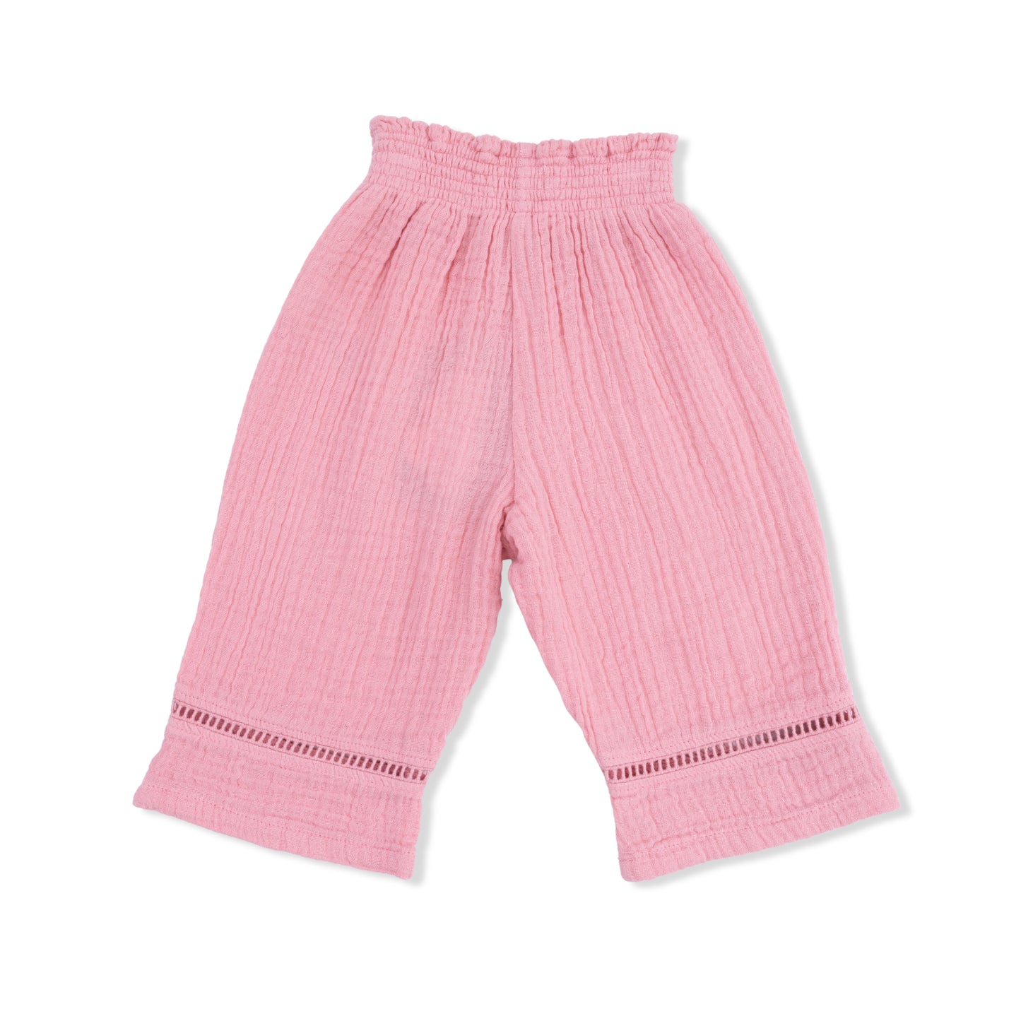Solid Muslin Poignant Pink - Smocked Waist Pants-Angel Dear