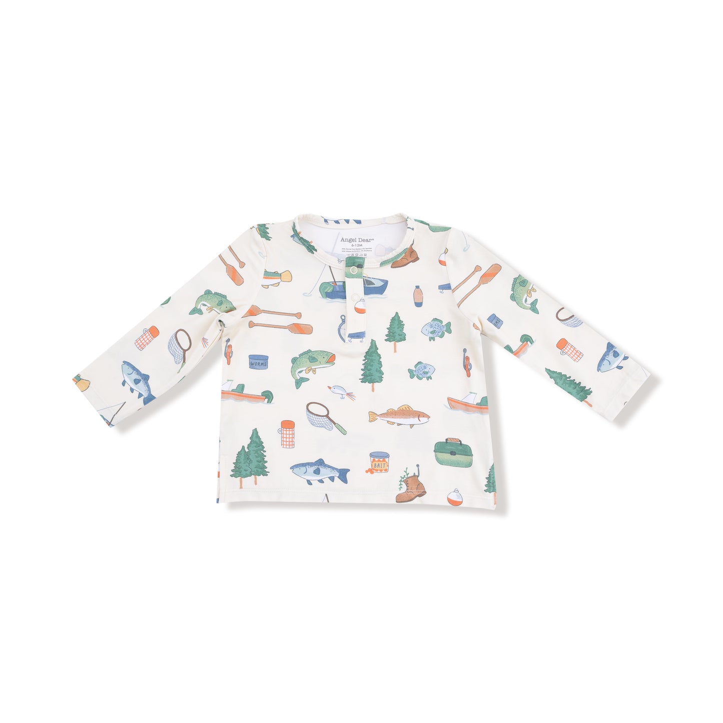 Long Sleeve Henley Top and Waffle Jogger in our  Fishing Things print from Angel Dear