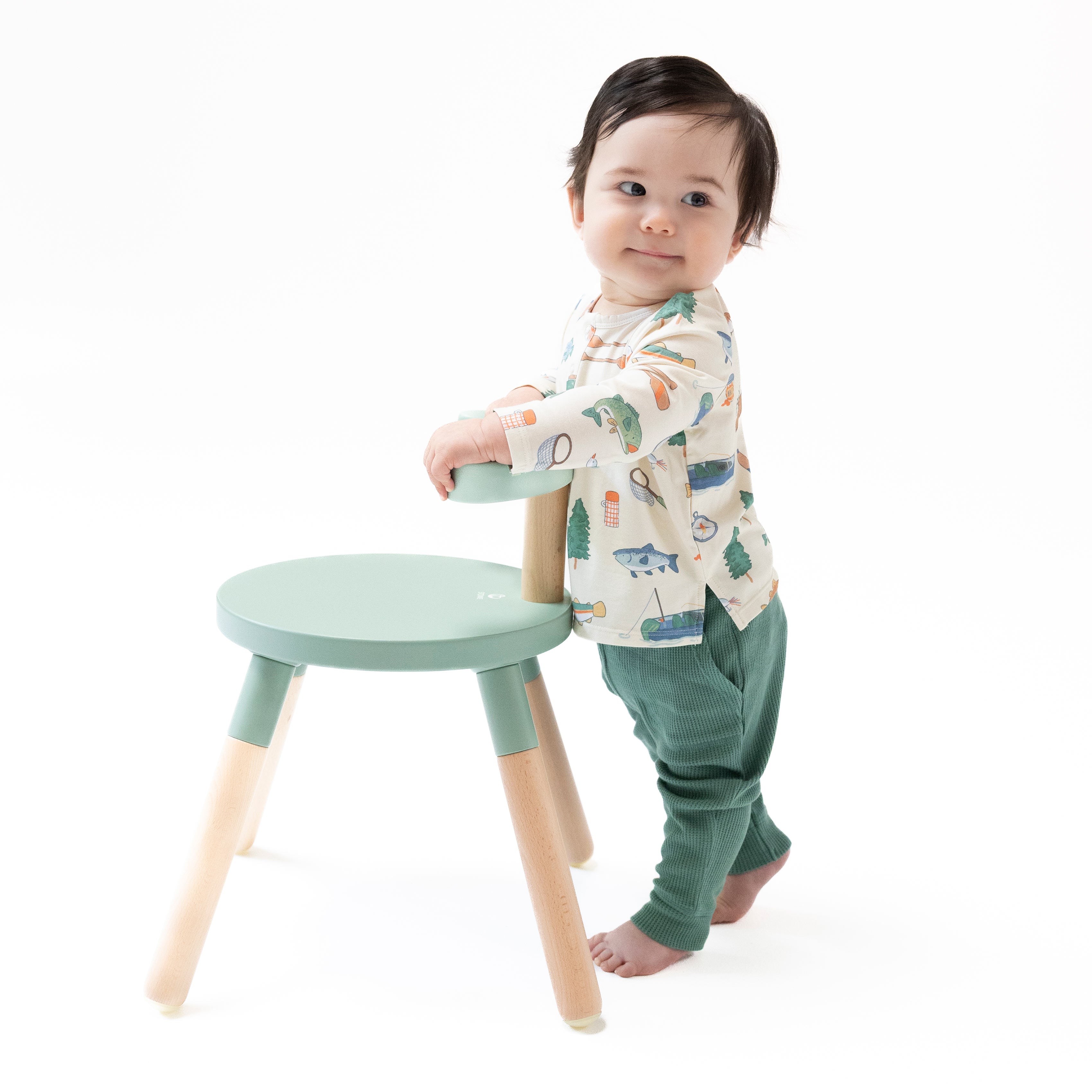 Long Sleeve Henley Top and Waffle Jogger in our  Fishing Things print from Angel Dear