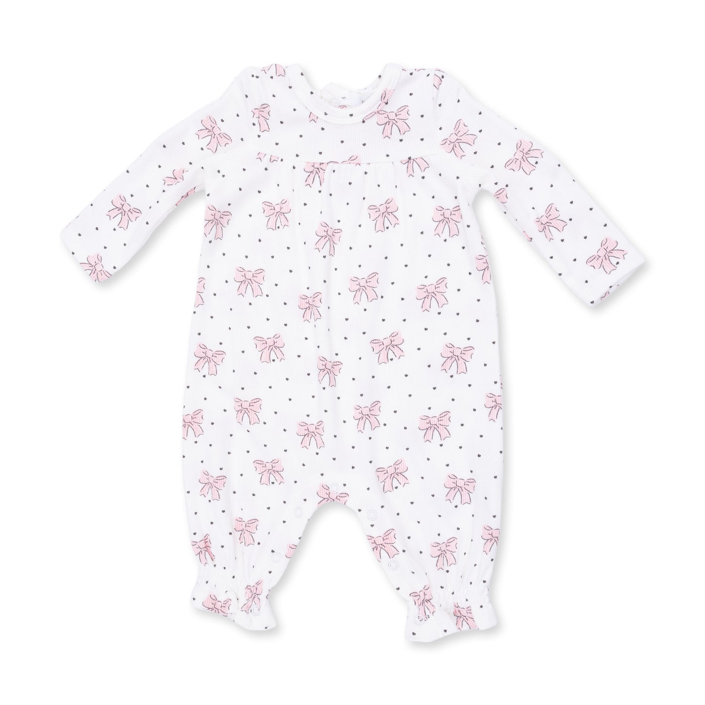 Bows and Hearts - Cuffed Sleeve Romper