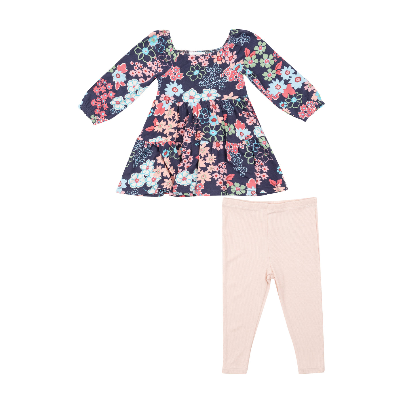 Cap Sleeve Dress And Rib Legging - Japonisme Blossom Floral-Angel Dear