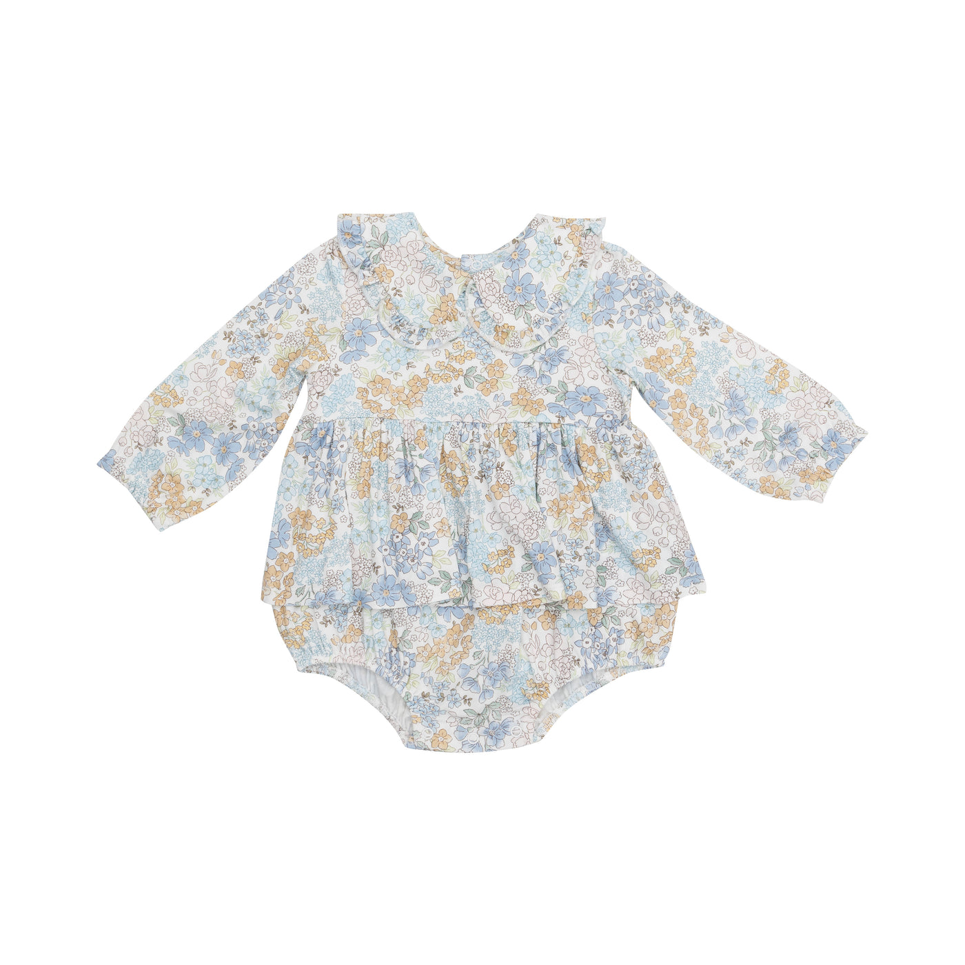 L/S Peter Pan Ruffle Collar Bubble W/ Skirt - Edith'S Floral