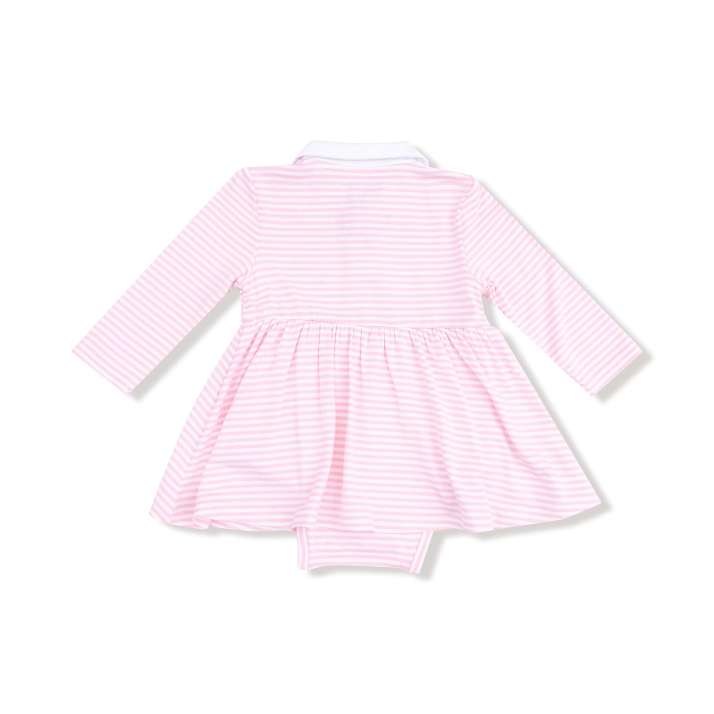 Long Sleeve Polo Bodysuit Dress in our  Baby Golf Carts - Pink print from Angel Dear
