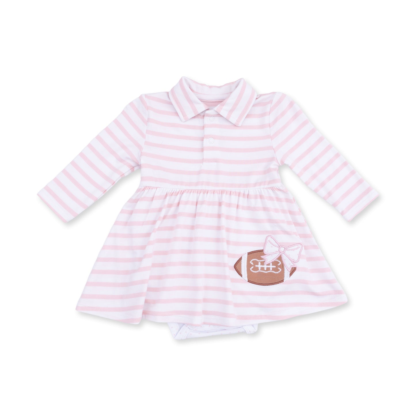 Football Dot and Stripe - Long Sleeve Tennis Bodysuit Dress
