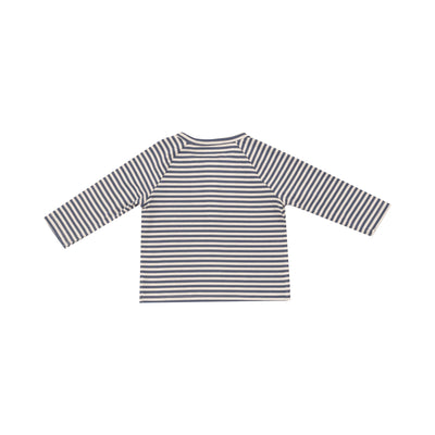 L/S Raglan Henley - Footballs + Navy & Oat Stripe-Angel Dear