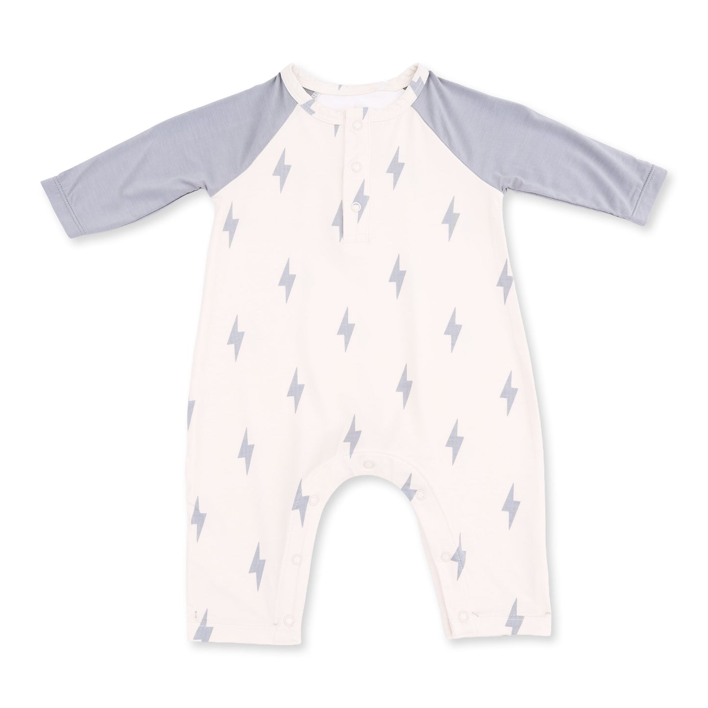 Lightning Bolt Viscose - Long Sleeve Raglan Henley Romper